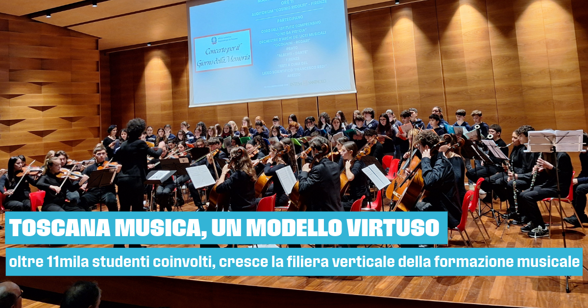 Tuttoscuola.com – Toscana Musica, un modello virtuoso: oltre 11mila studenti coinvolti, cresce la filiera verticale della formazione musicale Editoriale Tuttoscuola