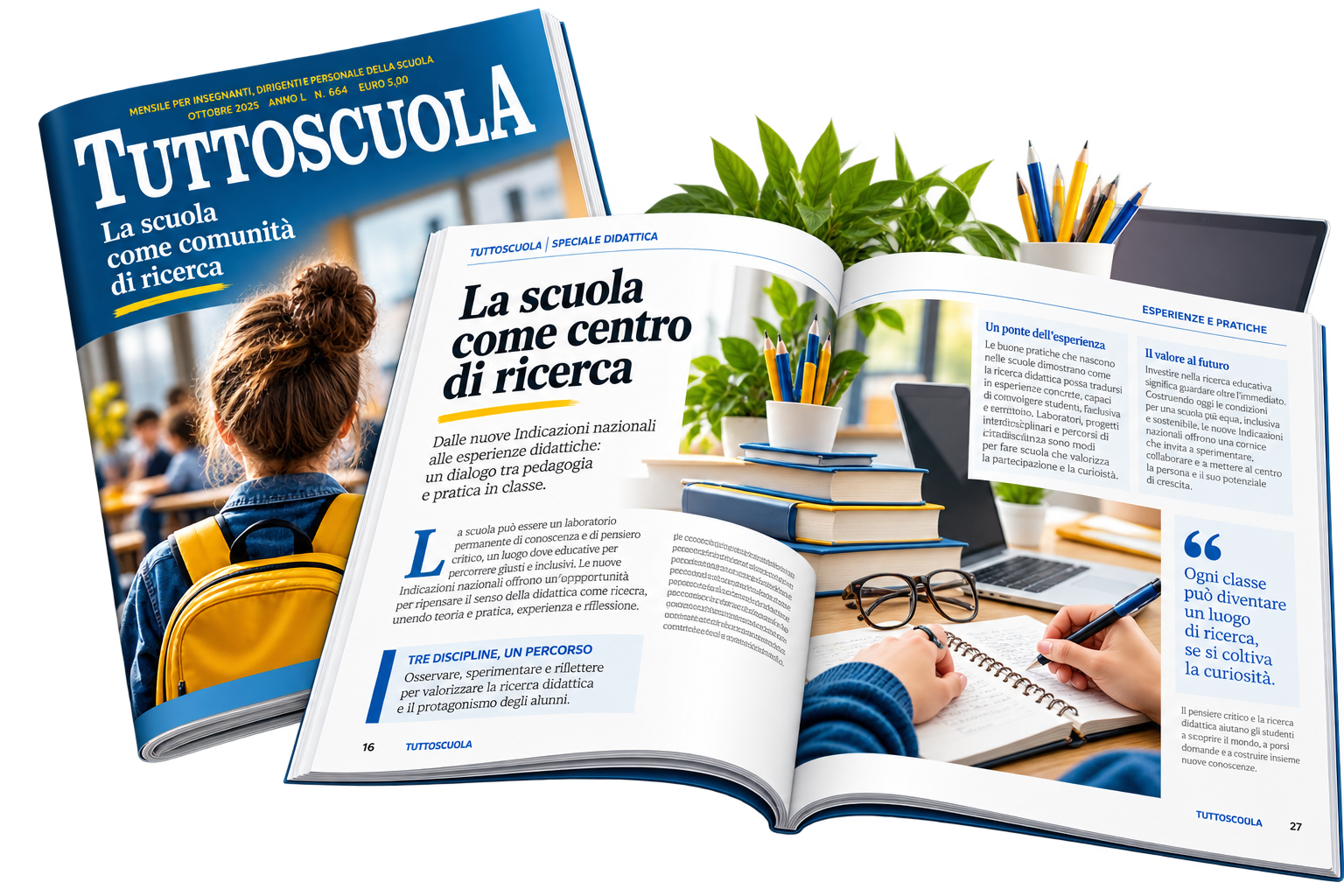 Rivista Tuttoscuola aperta in una composizione editoriale