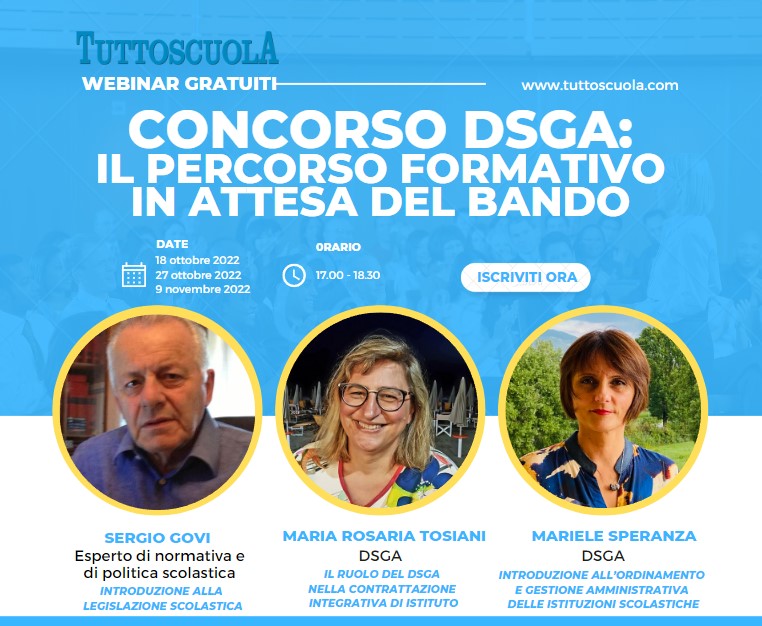 Concorso DSGA, oggi entra in vigore il Regolamento più posti per una